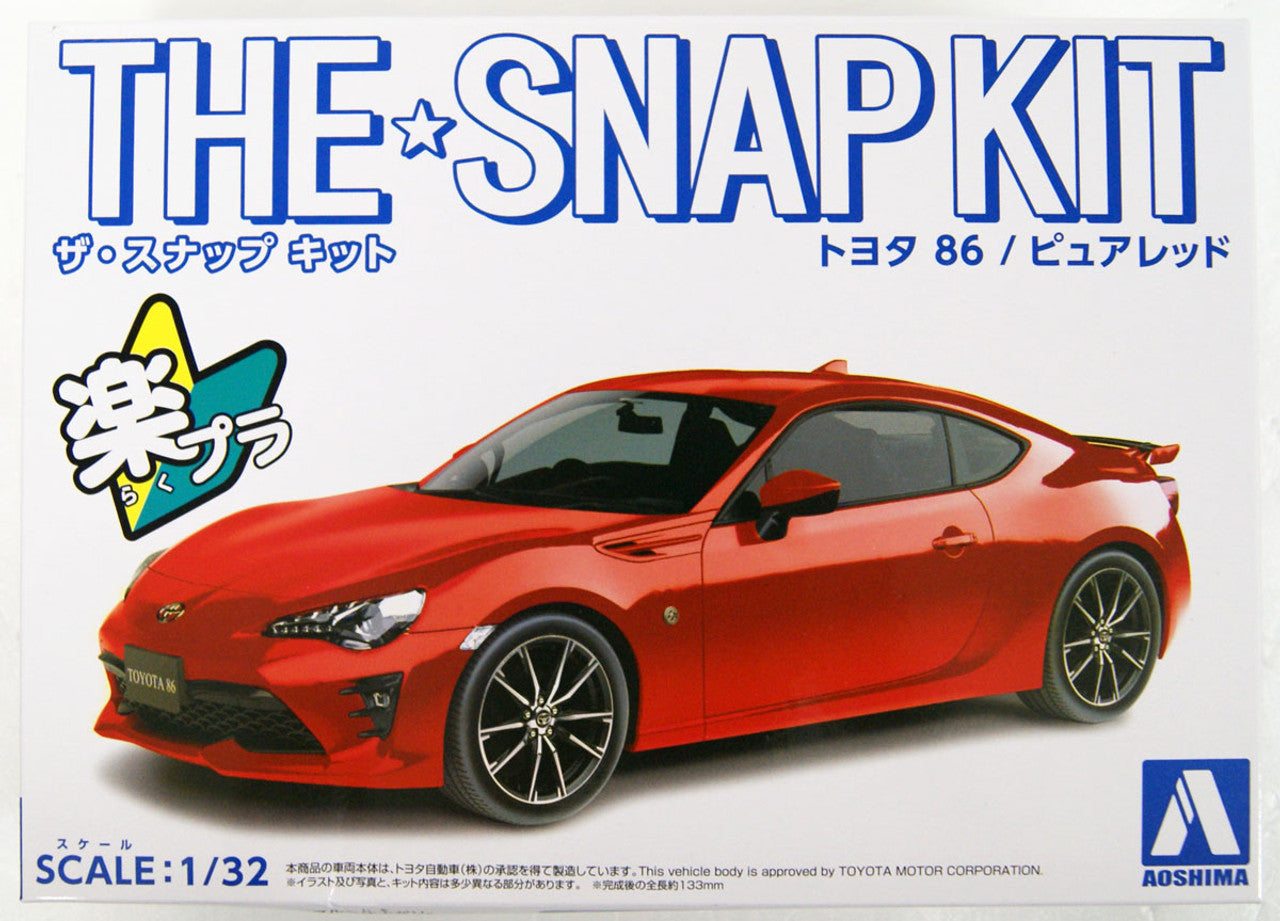 Aoshima Toyota 86 Pure Red 1/32 Scale Pre-Painted